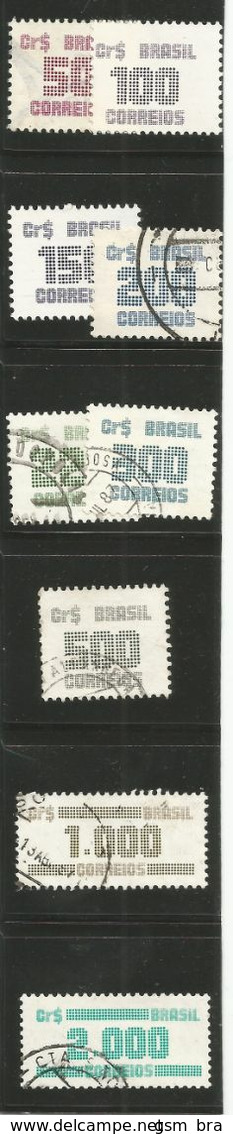 Brazil (1985/86): Ciphers Series (9 Stamps). Full Set. Used - Verzamelingen & Reeksen