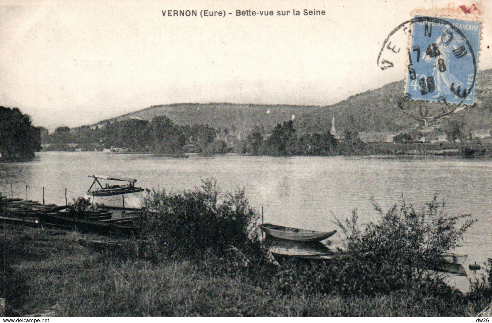 Vernon (Eure) Belle Vue Sur La Seine, Bateaux - Carte De 1929 - Vernon