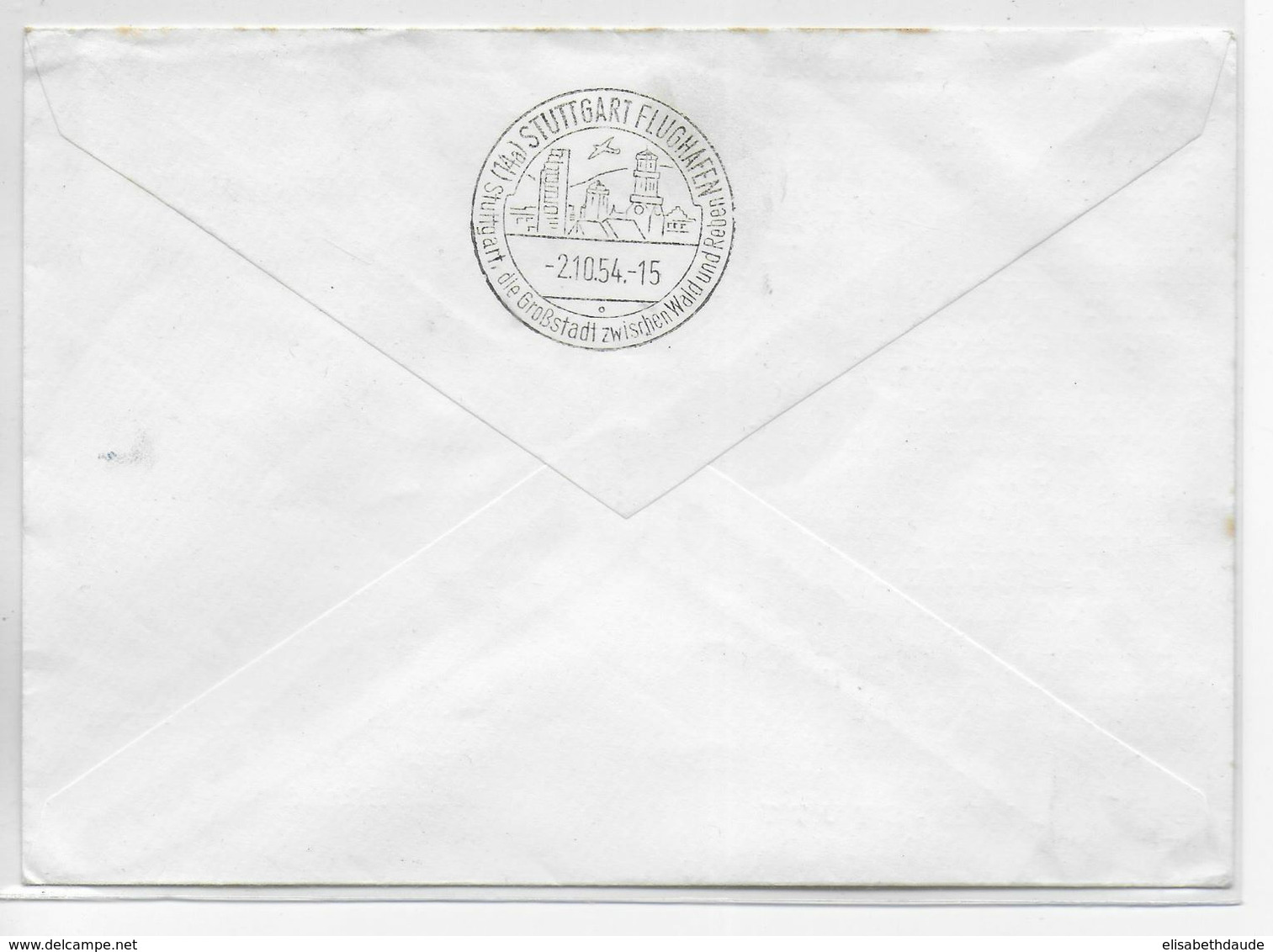 1954 - ENVELOPPE 1° LIAISON POSTALE DIRECTE Par SABENA De BRUXELLES => STUTTGART - Autres & Non Classés