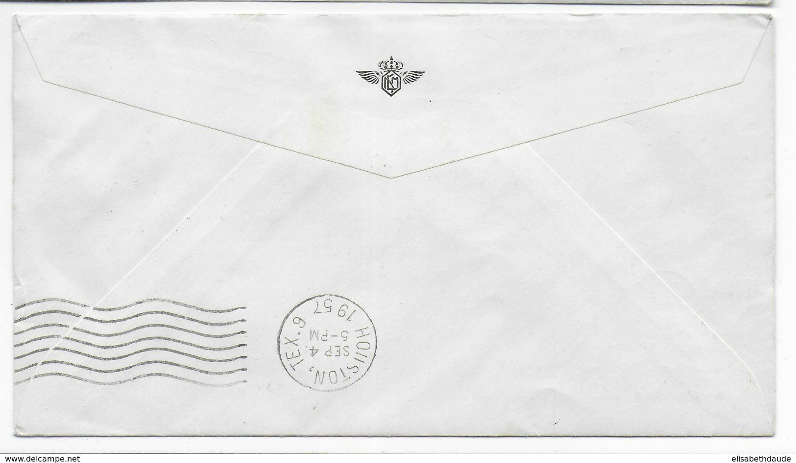 1957 - ENVELOPPE 1° LIAISON AERIENNE Par KLM De AMSTERDAM (NEDERLAND) => HOUSTON (TEXAS) - Airmail