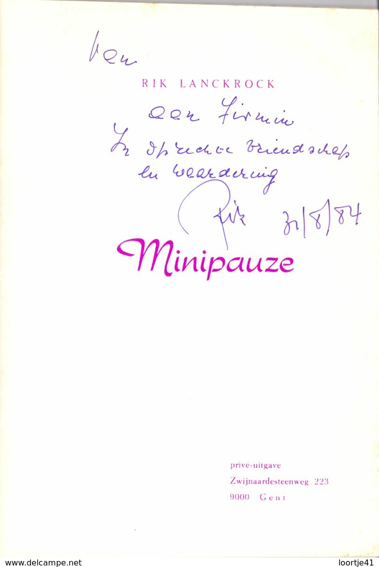 Brochure Dichtbundel Minipauze - Rik Lanckrock Uit Gent - 1984 - Poésie