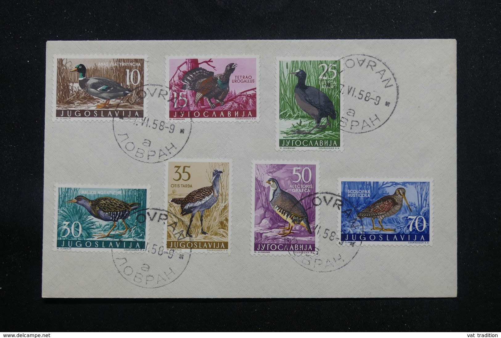 YOUGOSLAVIE - Enveloppe FDC En 1958 - Série Oiseaux - L 71593 - FDC
