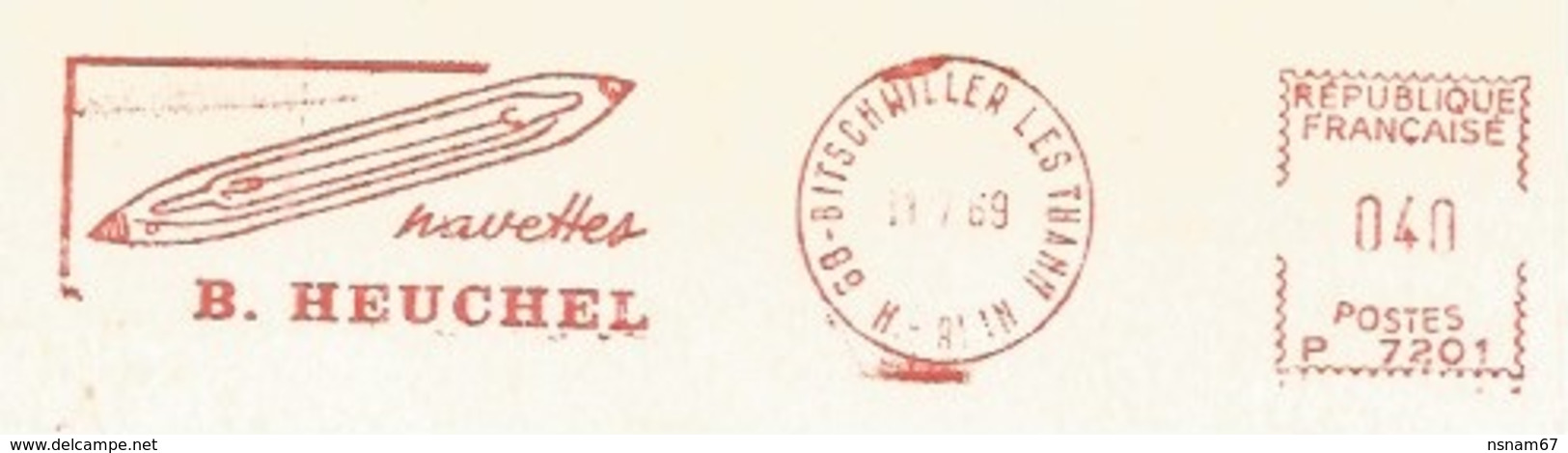 C533 - BITSCHWILLER LES THANN - 1969 - Entête Illustrée NAVETTES B. HEUCHEL - - Briefe U. Dokumente