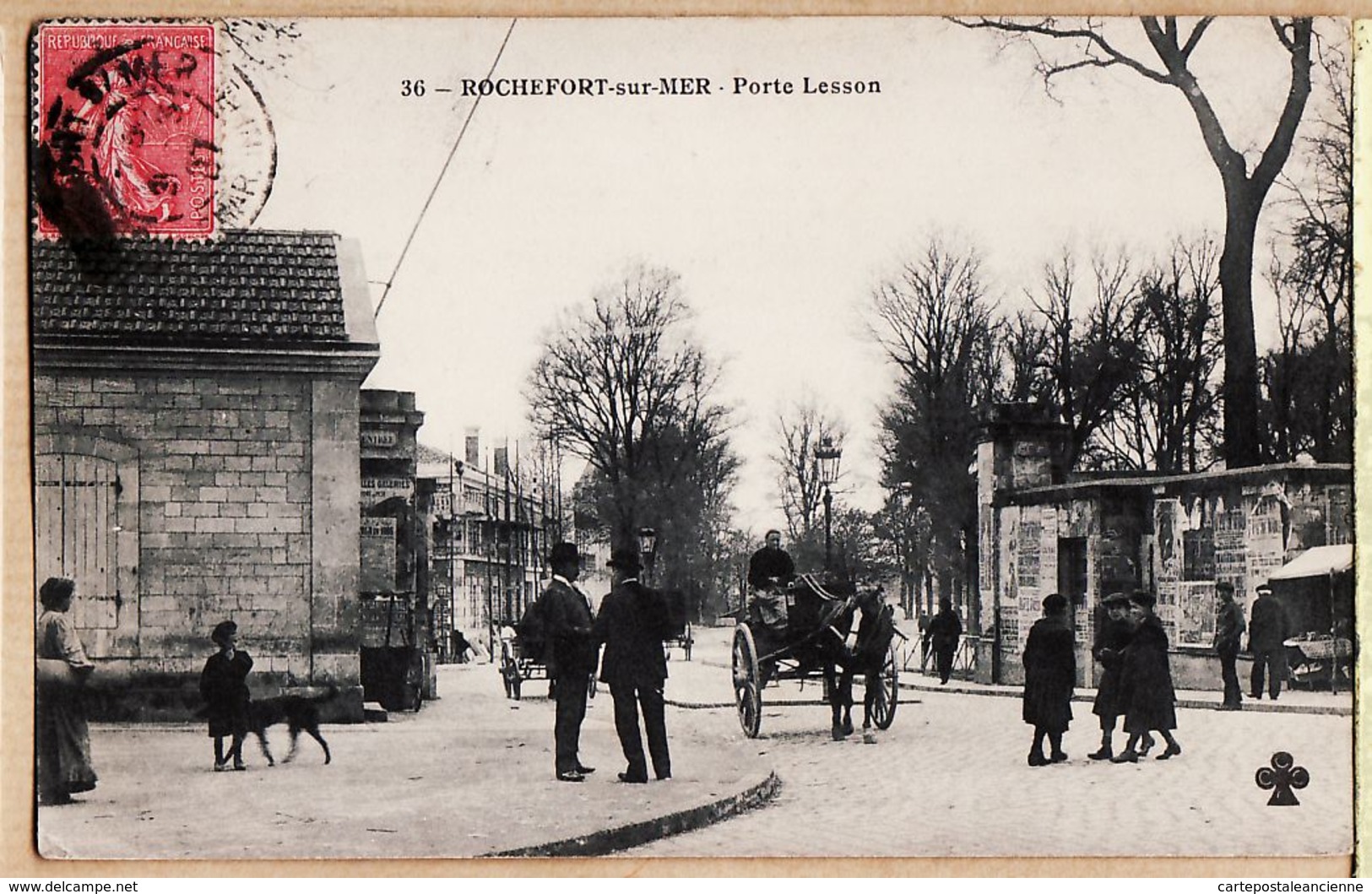 X17041 ROCHEFORT-sur-MER Porte LESSON Attelage Hippomobile 1910s à CHEVENARD Basse Indre TREFFLE 36 Charente Maritime - Rochefort