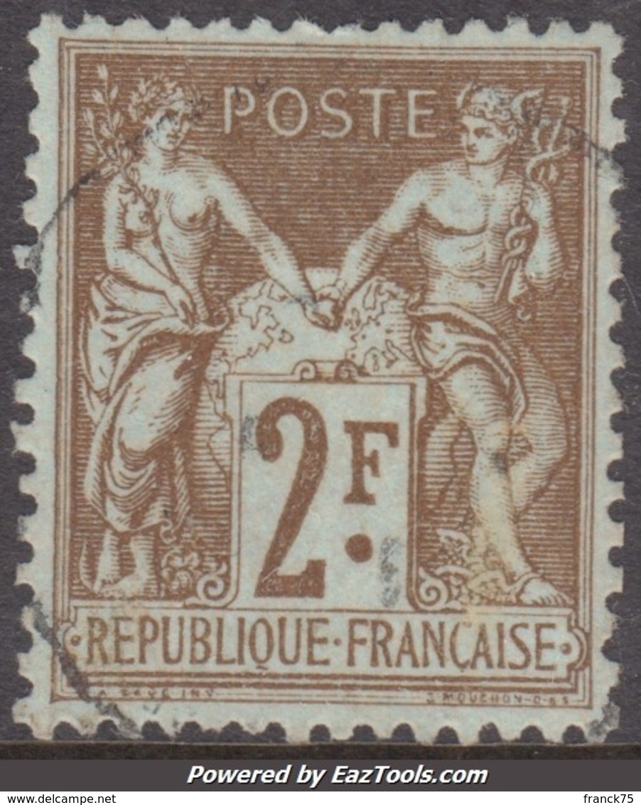 2Fr Sage Oblitéré *LUXE* (Y&T N° 105, Cote +++€) - 1898-1900 Sage (Type III)