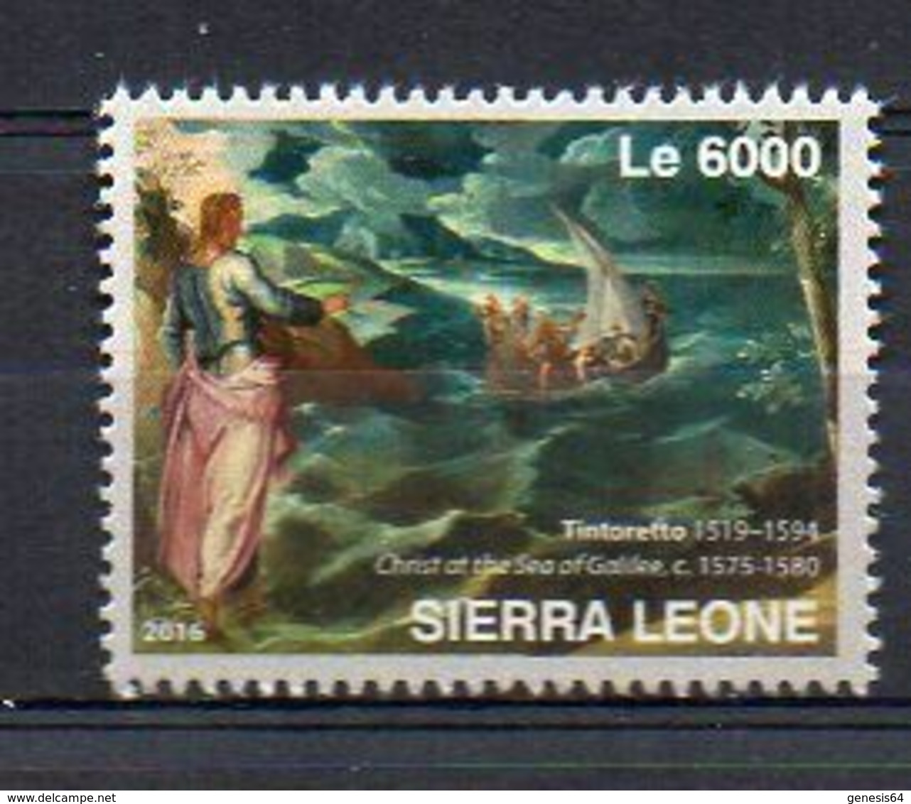 Tintoretto - “Christ At The Sea Of Galilee”, 1575-1580 (Sierra Leone 2016) - MNH (1W0185) - Andere & Zonder Classificatie