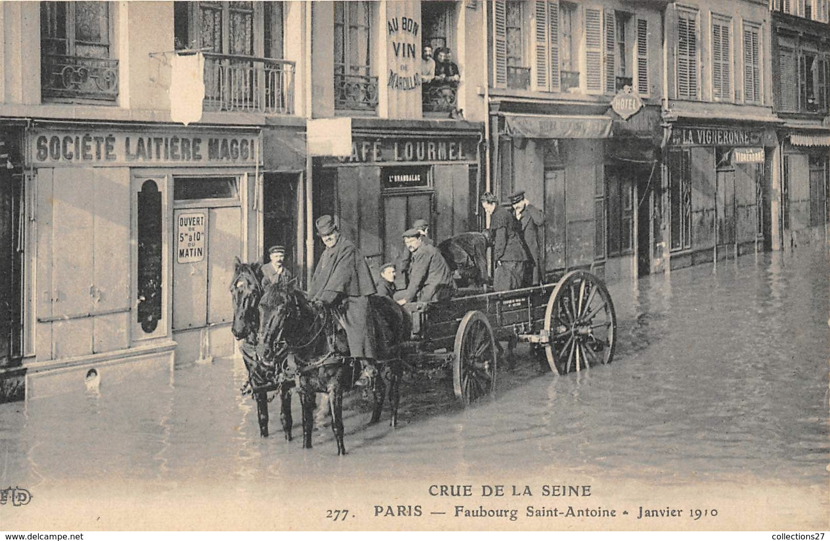 75011-PARIS-FAUBOURG SAINT-ANTOINE CRUE DE LA SEINE , JANVIER 1910 - Arrondissement: 11