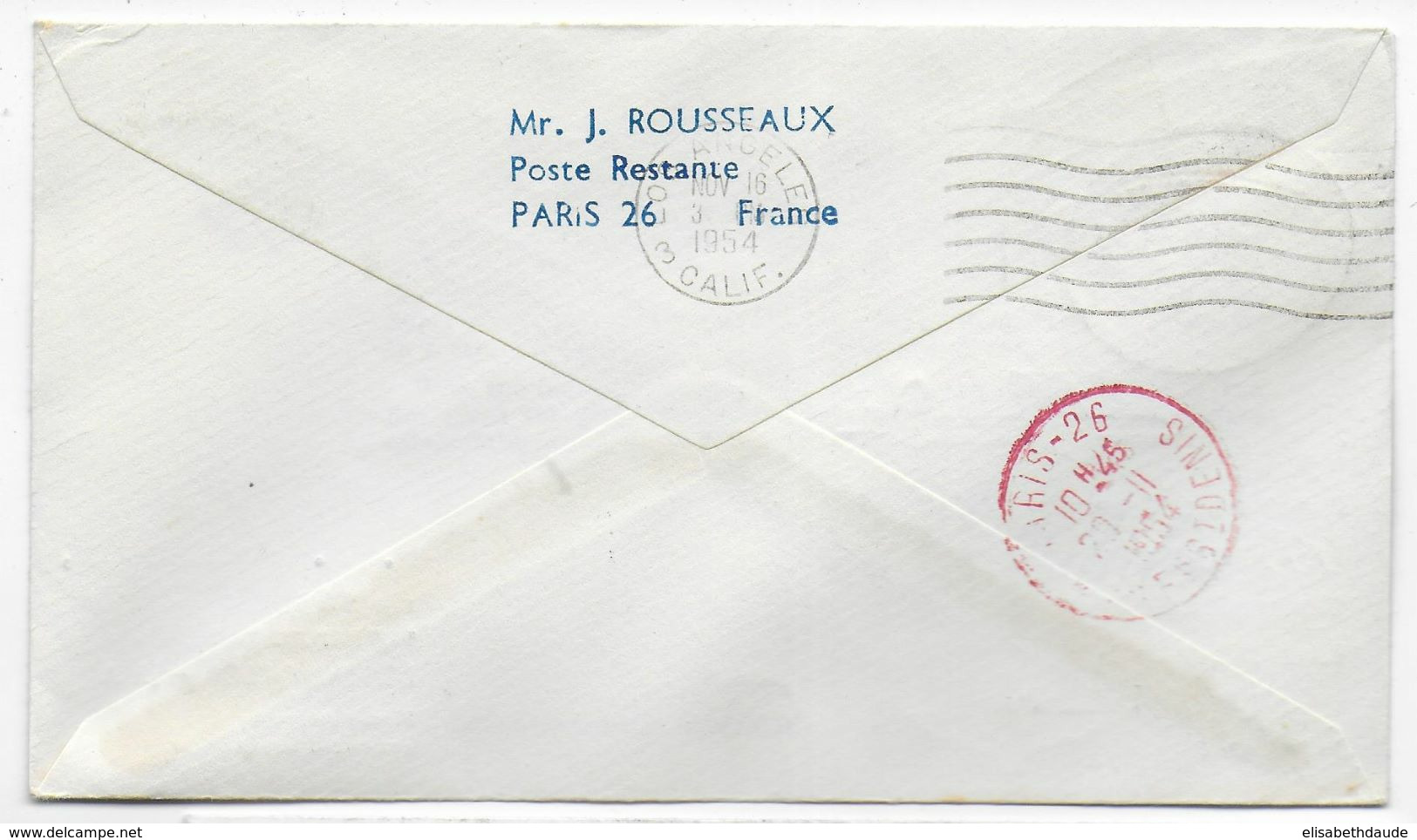 1954 - SUEDE - ENVELOPPE 1° LIAISON AERIENNE REGULIERE SAS De STOCKHOLM => LOS ANGELES (USA) Via GROENLAND - Covers & Documents