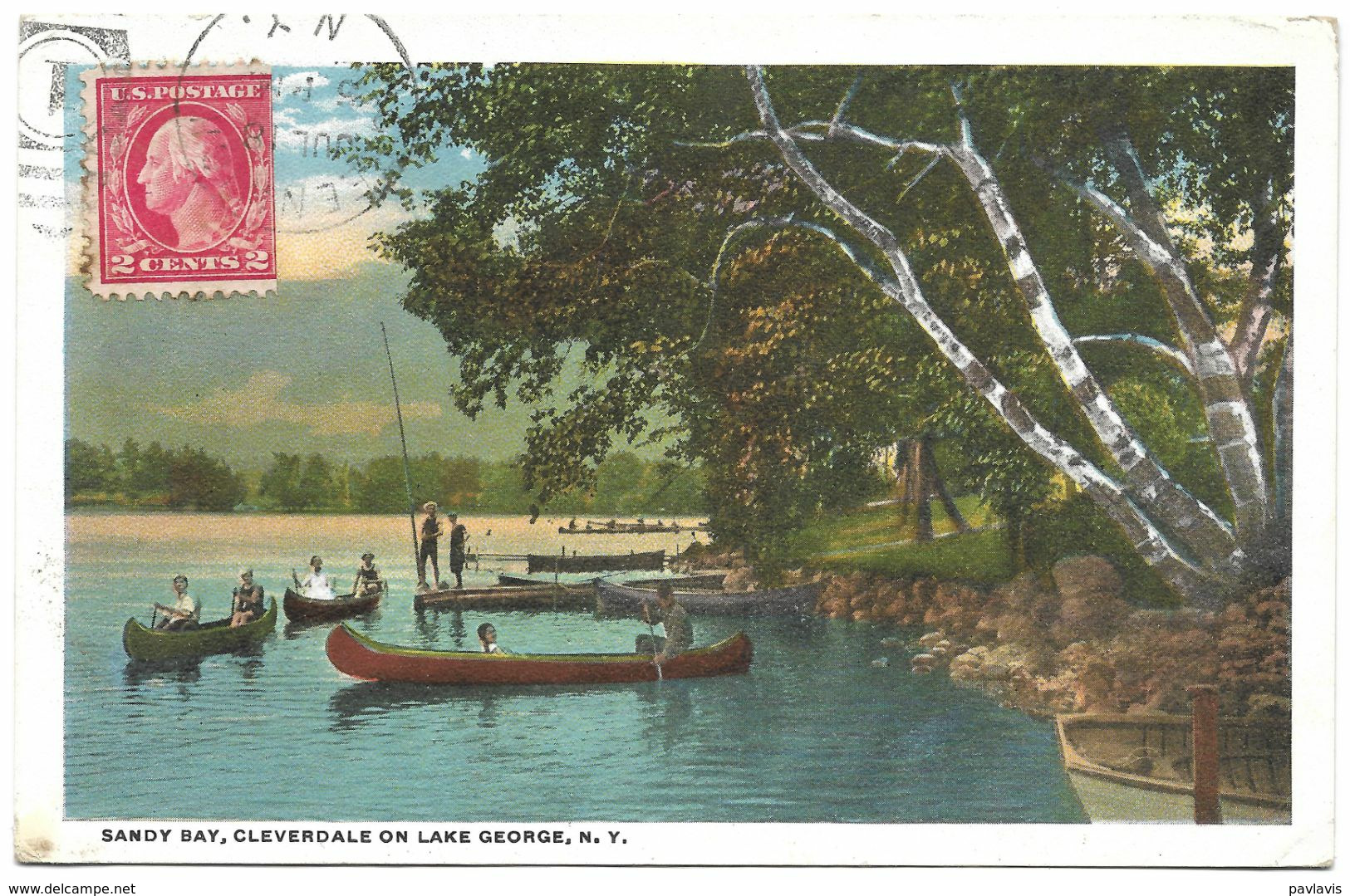 USA – Sandy Bay, Cleverdale On Lake George – New York – A Stamp 2 Cents – Year 1922 - Hudson River