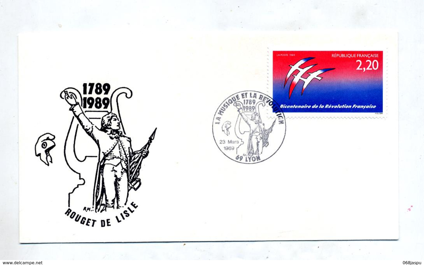 Lettre Cachet Lyon Musique Et Revolution - Commemorative Postmarks