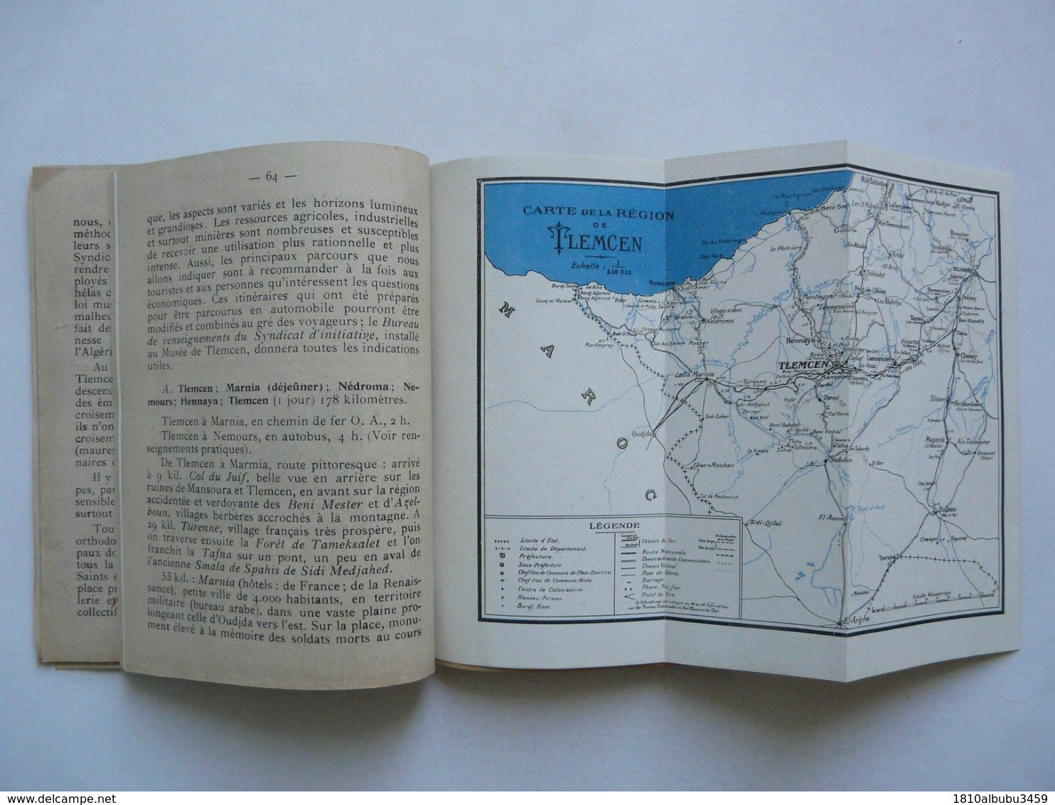 TLEMCEN ET SA REGION - LIVRET GUIDE Pubié Par Le SYNDICAT D'INITIATIVE DE TLEMCEN 1921 - Turismo