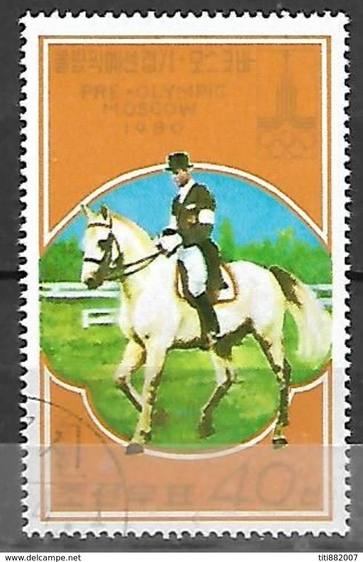 COREE  DU  NORD   -    1980  .  JUMPING  /  HIPPISME .  Oblitéré.  JO De Moscou. - Salto