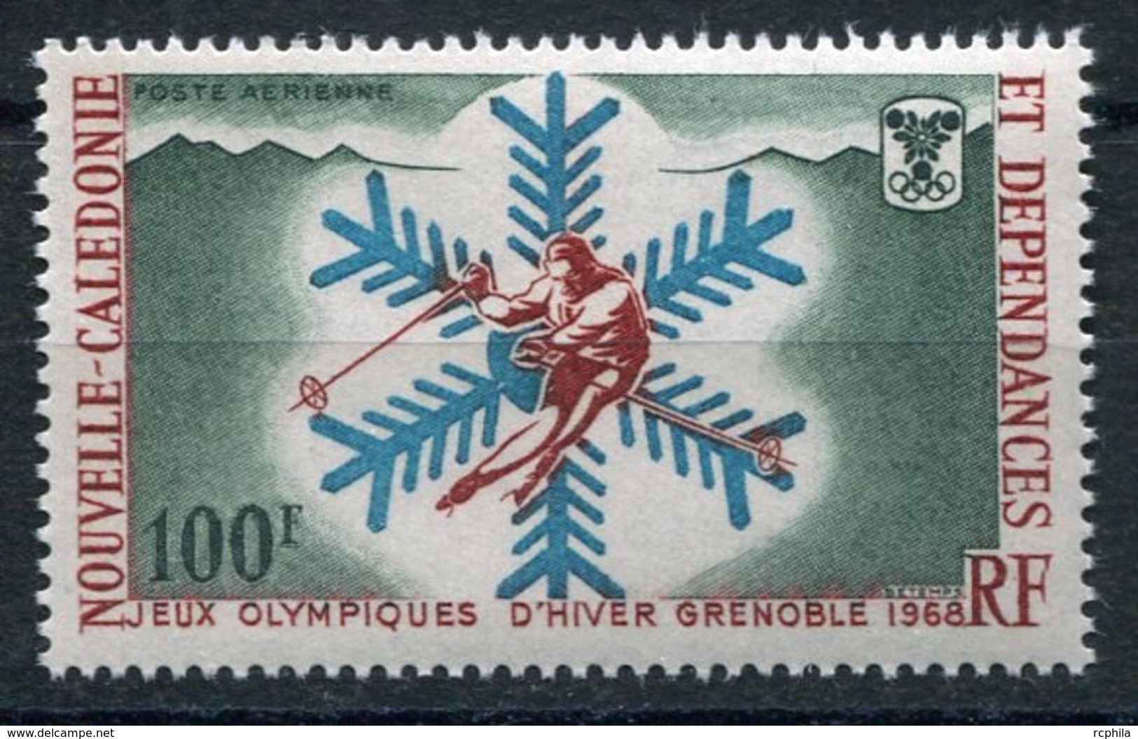 RC 18456 Nelle CALÉDONIE COTE 17€ PA N° 96 JEUX OLYMPIQUES DE GRENOBLE NEUF ** MNH TB - Unused Stamps