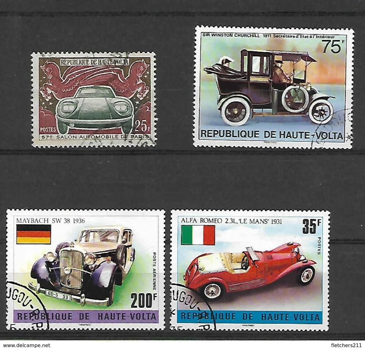 Timbres FRANCE - HAUTE-VOLTA - Diverses Années - Oblitérés - Véhicules - 4 Timbres. - Gebraucht