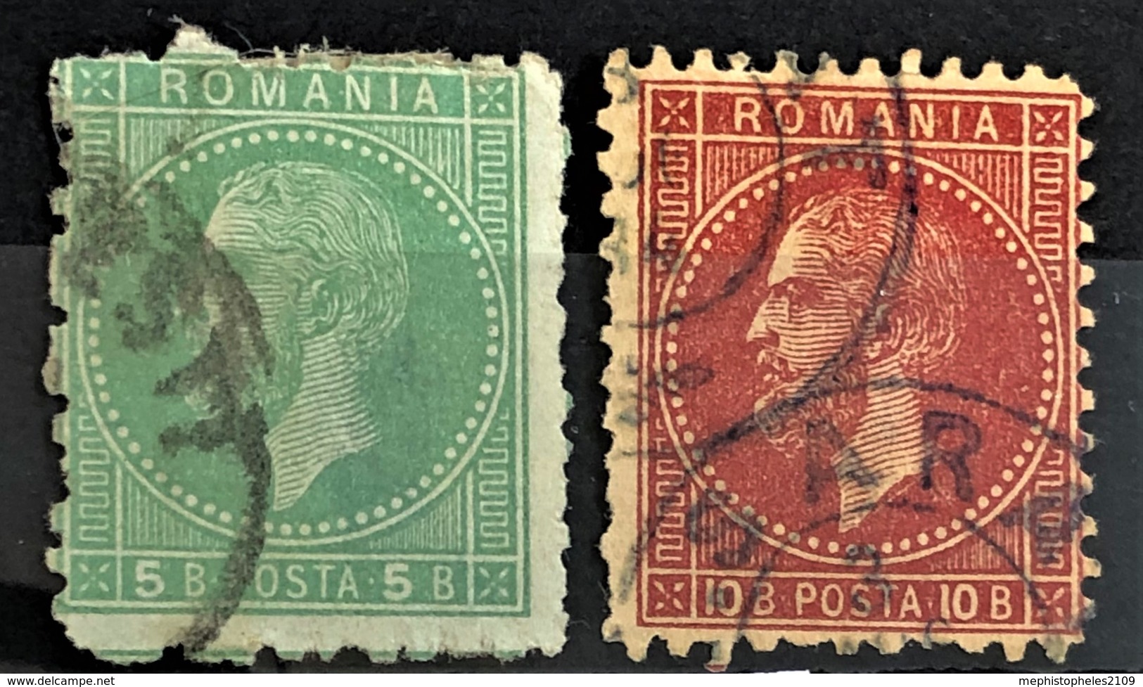 ROMANIA 1879 - Canceled - Sc# 68, 69 - 5b 10b - 1858-1880 Fürstentum Moldau