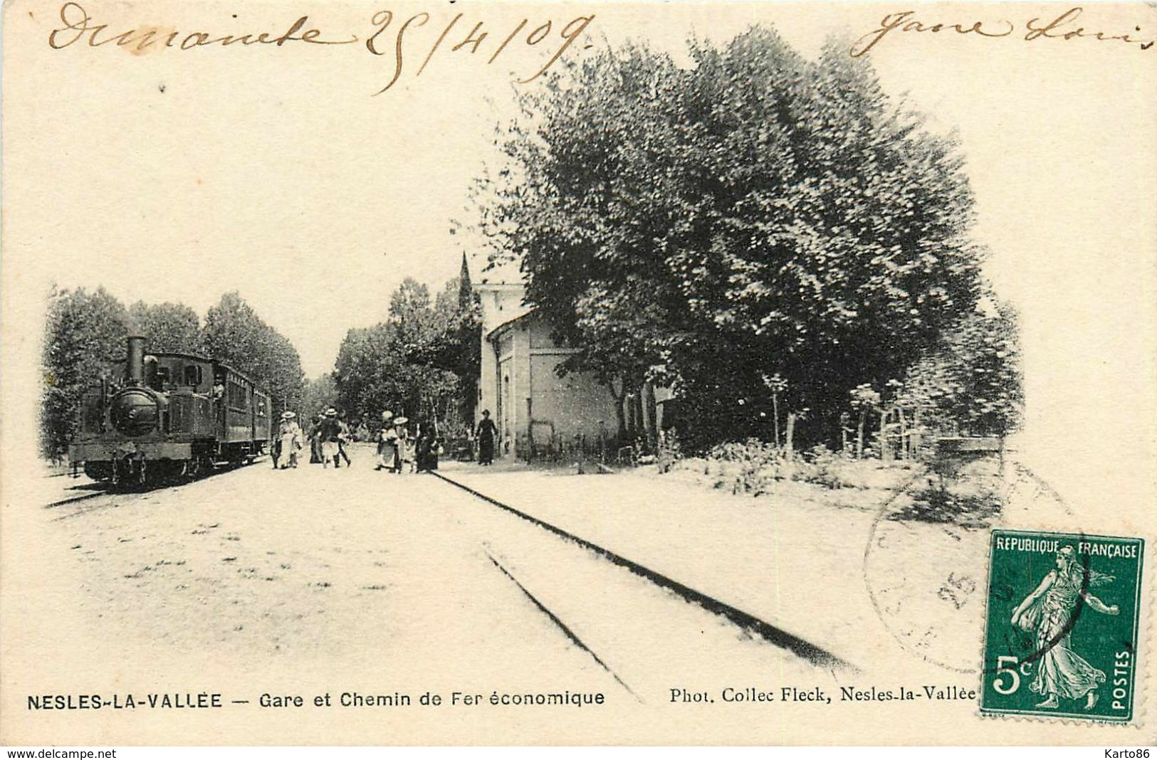 Nesles La Vallée * Gare Et Chemin De Fer économique * Train Locomotive - Nesles-la-Vallée