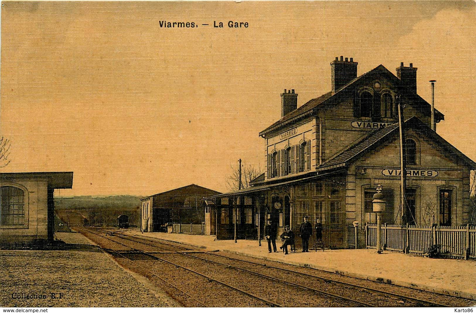 Viarmes * La Gare * Ligne Chemin De Fer Du Val D'oise * Cpa Toilée Colorisée - Viarmes