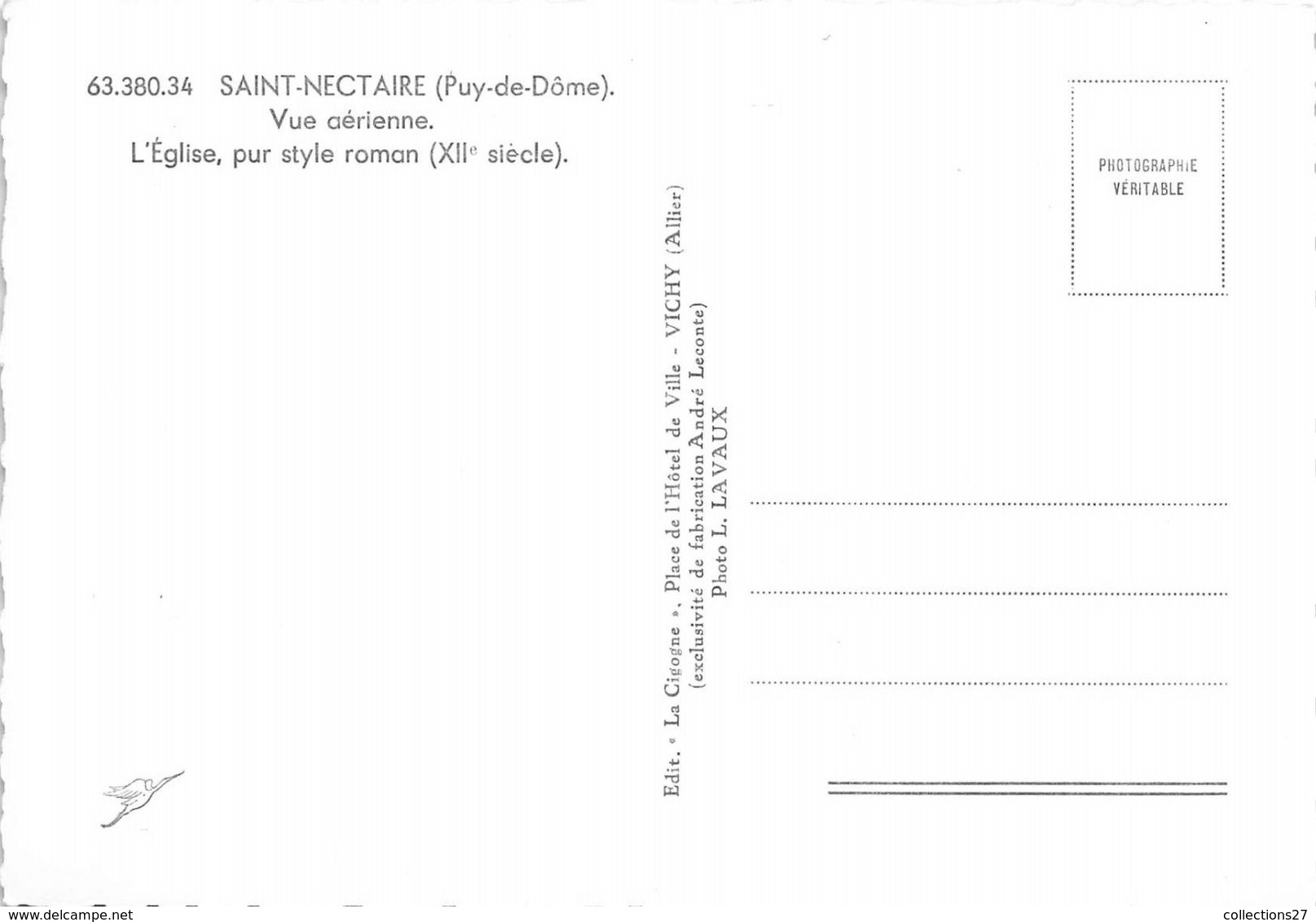 63-SAINT-NECTAIRE- VUE AERIENNE L'EGLISE PUR STYLE ROMAN XII ES - Saint Nectaire