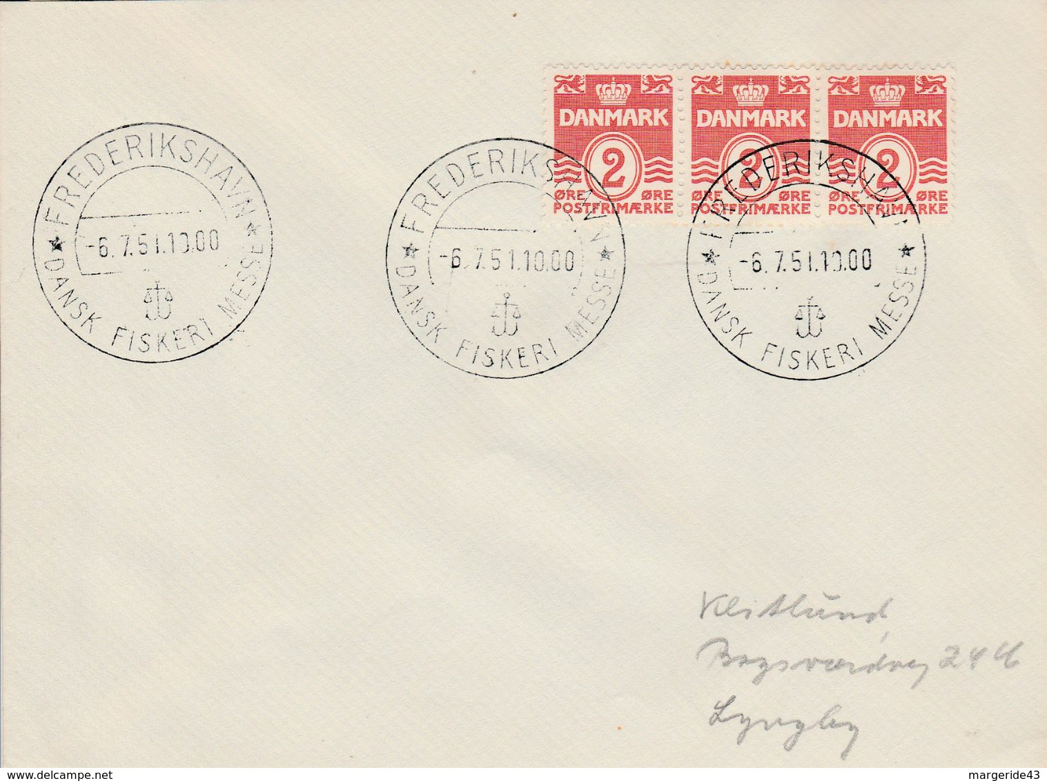 DANEMARK 1951 SERIE COURANTE - OBLITERATION FREDERIKSHAVN - Frankeermachines (EMA)