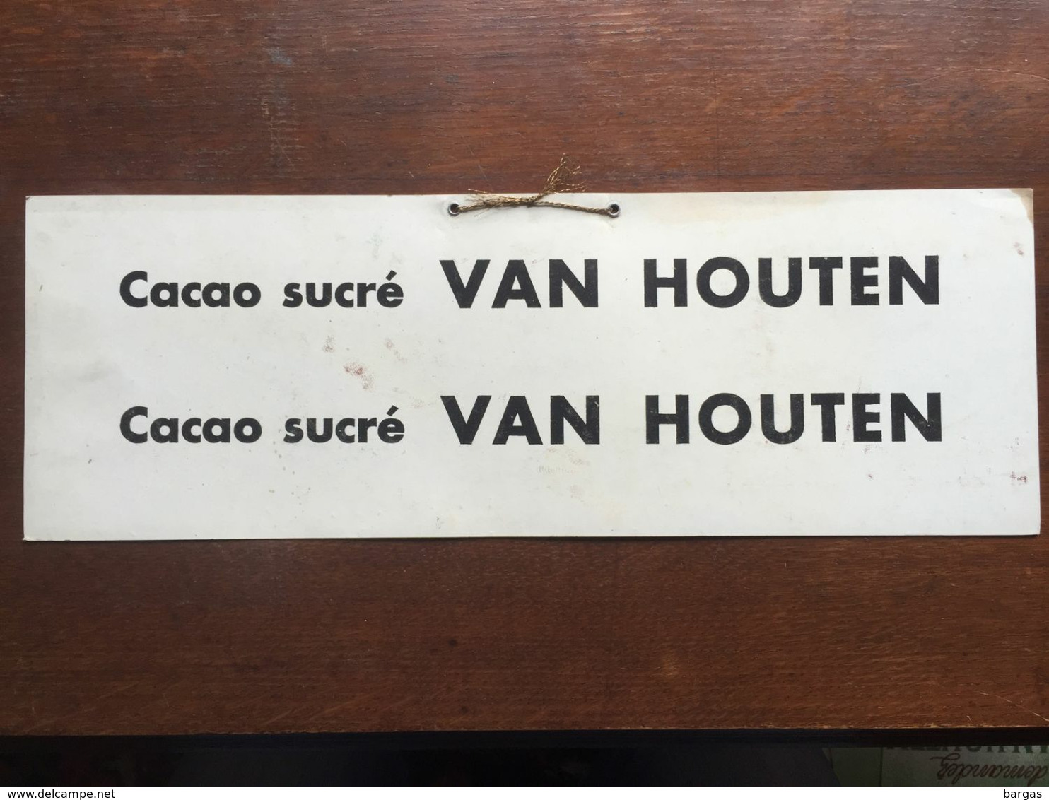 Carton Publicitaire à Suspendre Cacao Chocolat Van Houten - Afiches