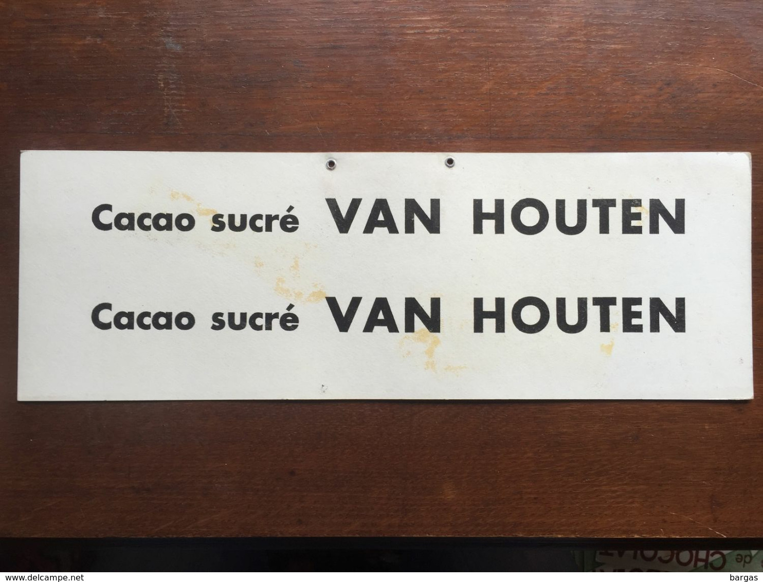 Carton Publicitaire à Suspendre Cacao Chocolat Van Houten - Posters