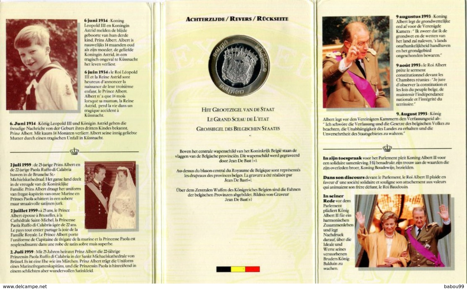 Belgique  / Médaille Commemorative Du Roi Albert Ll / Argent 22.85 Gr /9.9.1993 - Ohne Zuordnung