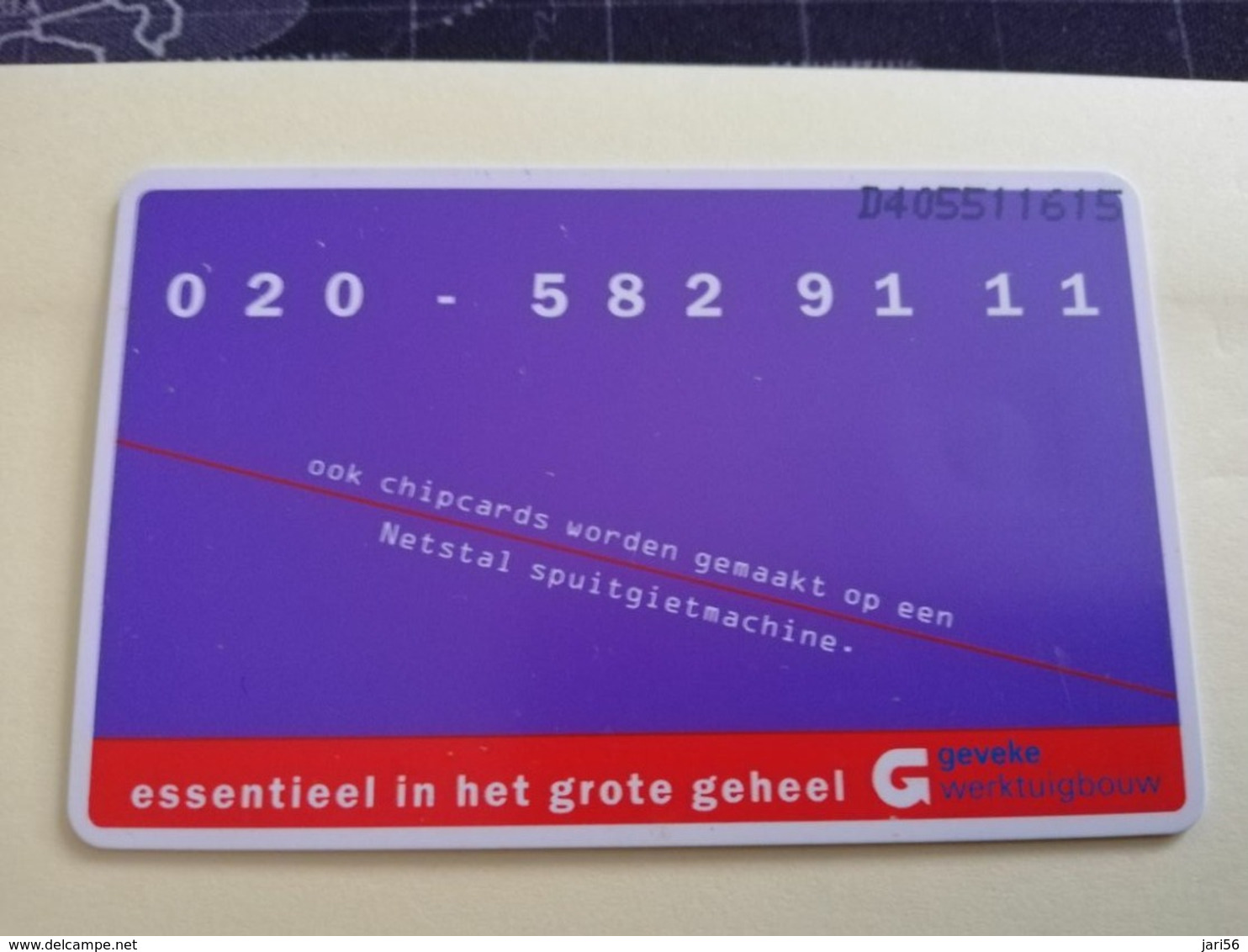 NETHERLANDS  ADVERTISING CHIPCARD HFL 5,00CRD 165 GEVEKE     Fine Used   ** 3170** - Privadas