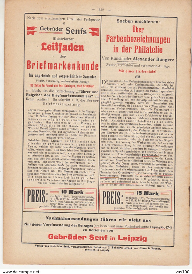 ILLUSTRATED STAMP JOURNAL, ILLUSTRIERTES BRIEFMARKEN JOURNAL, NR 20, LEIPZIG, OKTOBER 1921, GERMANY - Tedesche (prima Del 1940)