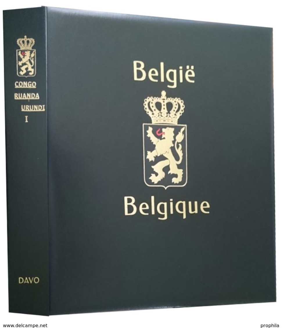DAVO 2141 Luxus Binder Briefmarkenalbum Belgisch-Kongo - Formato Grande, Fondo Negro