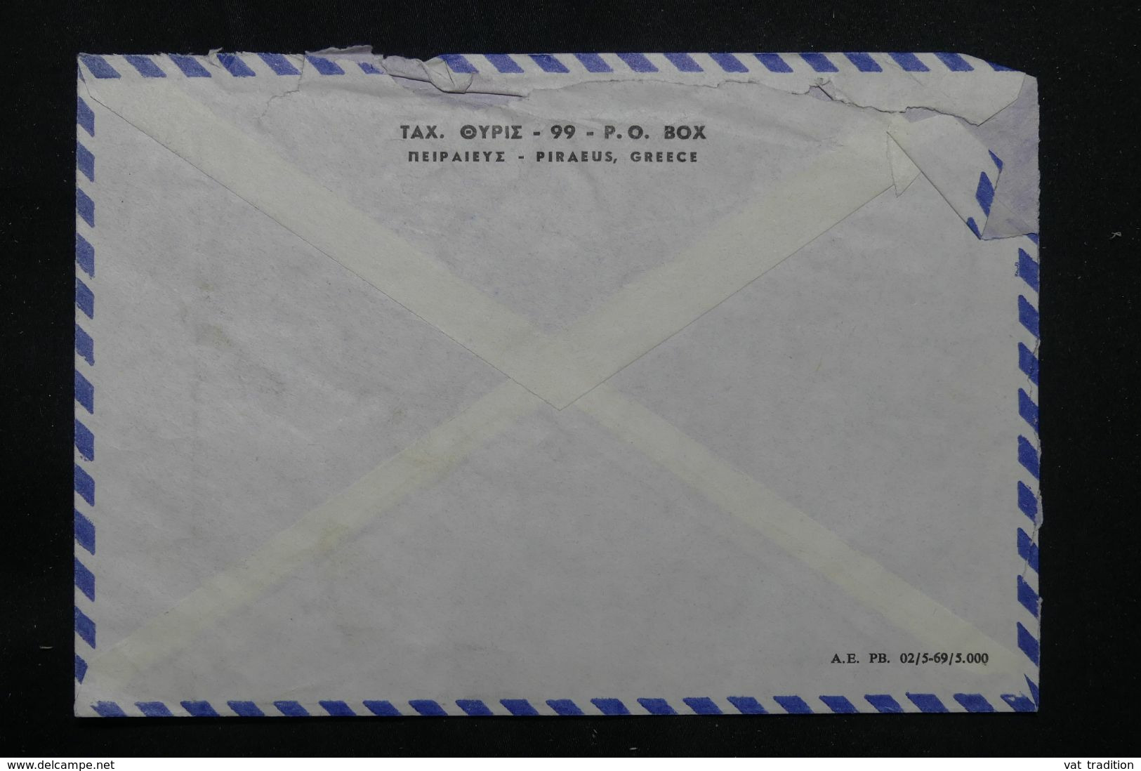 GRECE - Enveloppe De Le Pirée Pour Djibouti  En 1969, Affranchissement Mécanique - L 71842 - Briefe U. Dokumente