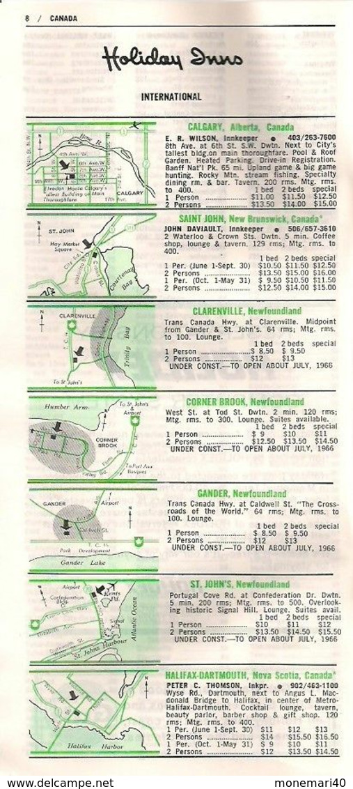 DIRECTORY - HOLIDAY INN OF AMERICA, INC. (Your Host From Coast To Coast) - 1966 - Otros & Sin Clasificación