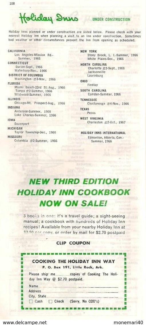 DIRECTORY - HOLIDAY INN OF AMERICA, INC. (Your host from coast to coast) - 1966