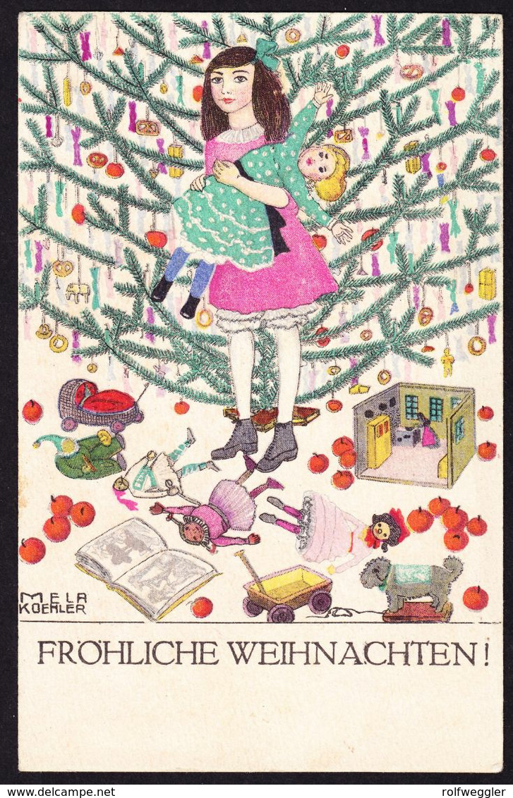 Um 1910 Ungelaufene AK Rückseitig Unbedruckt. Fröhliche Weihnachten Wie. Nr. BKW I 3089-1 - Koehler, Mela