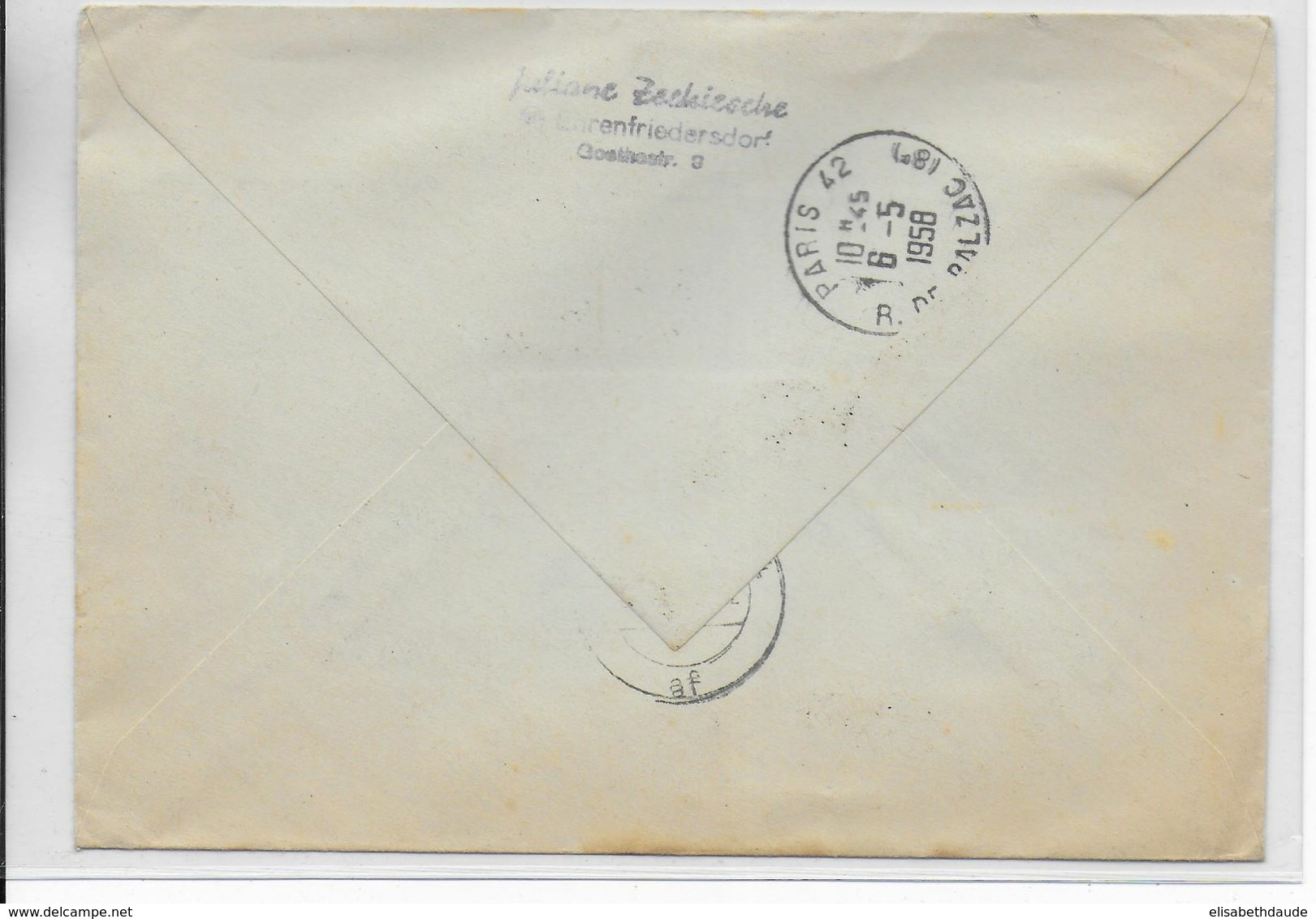 1958 - DDR - ENVELOPPE 1° LIAISON AERIENNE LUFTHANSA De KARL MARX STADT => DRESDEN - Airmail