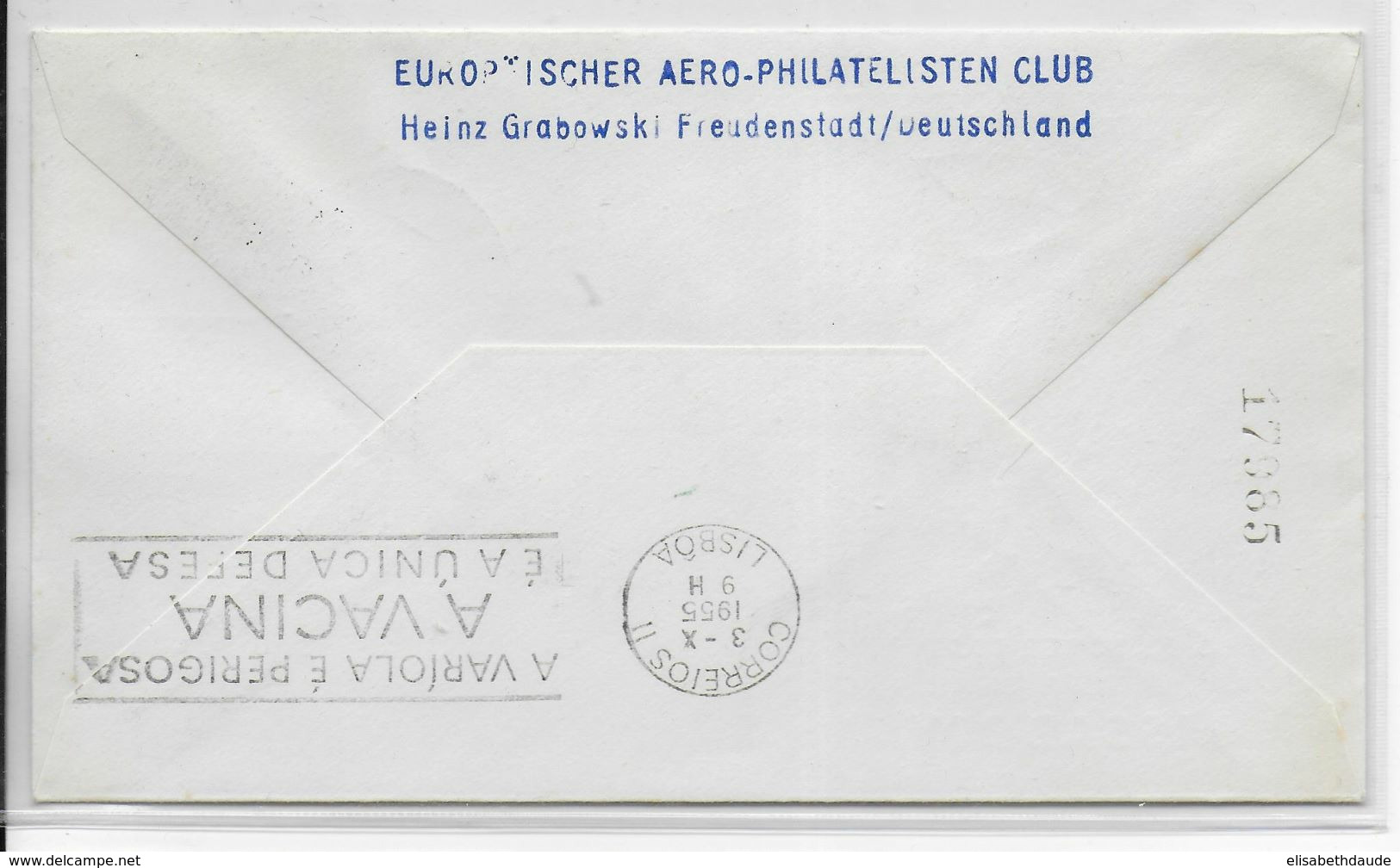 1955 - BRD - ENVELOPPE 1° LIAISON AERIENNE LUFTHANSA De FRANKFURT => LISBONNE (PORTUGAL) - Erst- U. Sonderflugbriefe