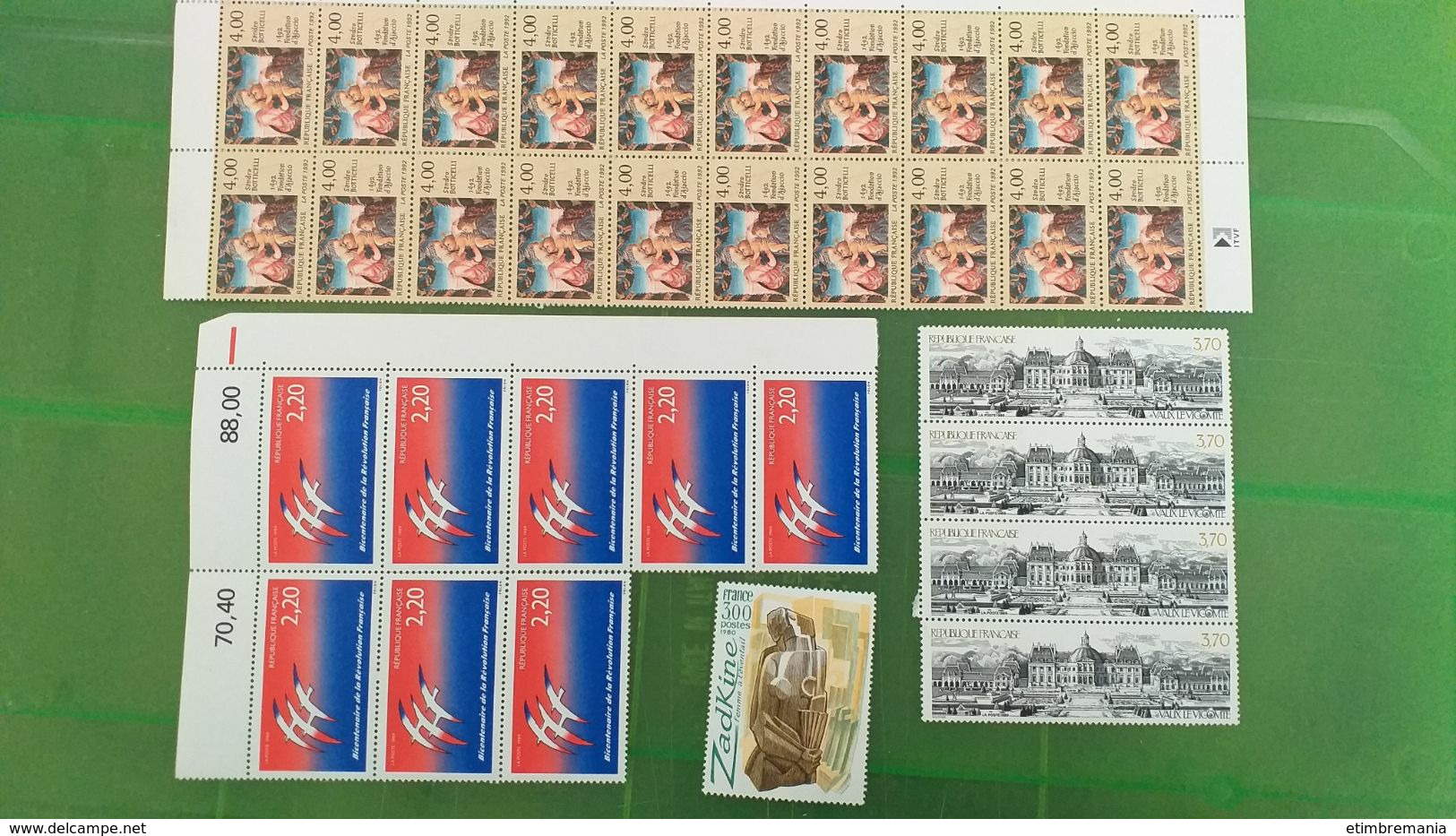 LOT N° e 547  FRANCE neufs xx un lot de timbres moderne pour le courrier ou la collection faciale 586 fr soit 89 €
