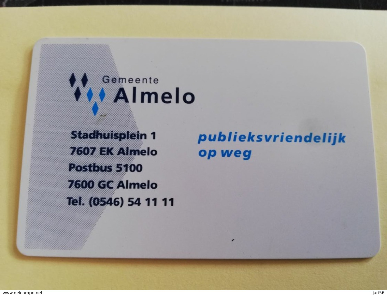 NETHERLANDS  ADVERTISING CHIPCARD HFL 2,50  CRE 096 ALMELO PUBLIEKSVRIENDELIJK             Fine Used   ** 3191** - Private