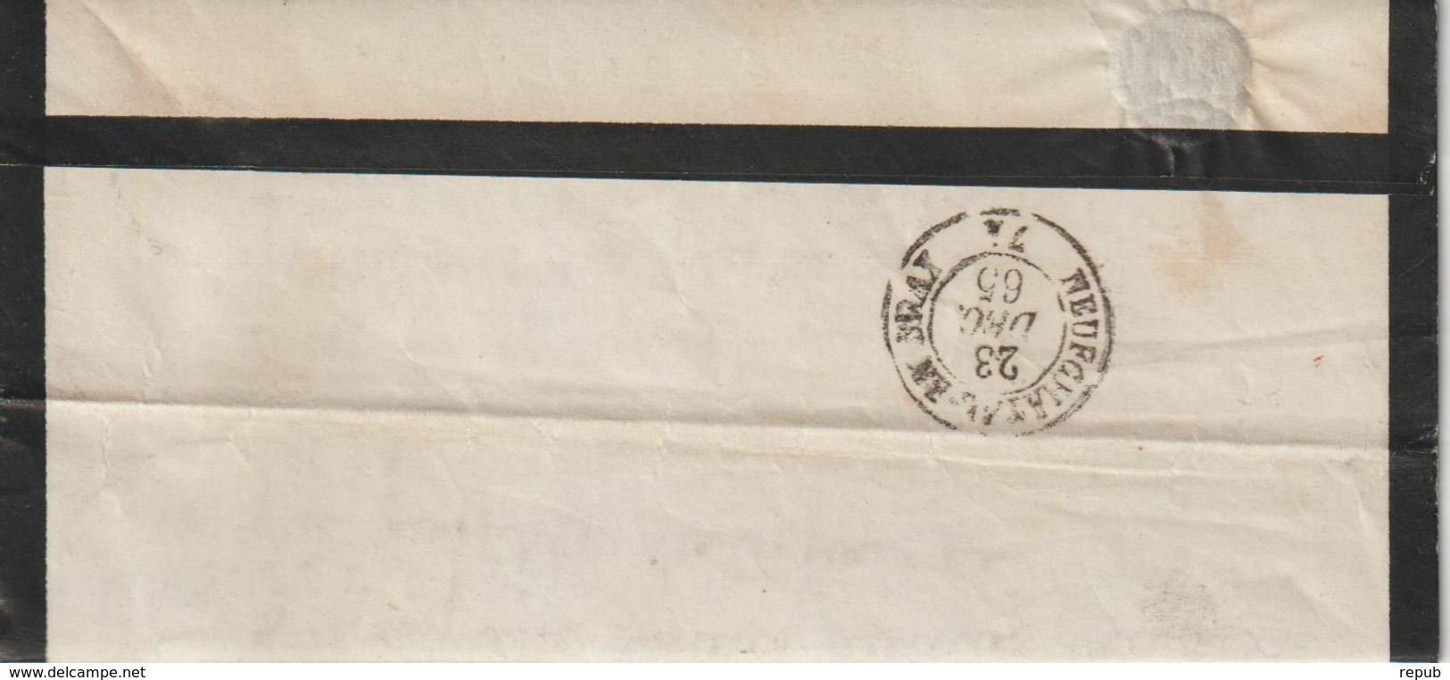 Lettre 1865 De Forges (76) Pour Neufchatel En Bray Avec GC 1552 Sur 22 - 1849-1876: Classic Period