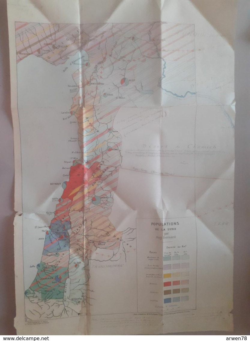 Carte Plan Population De La Syrie 1921 - Monde