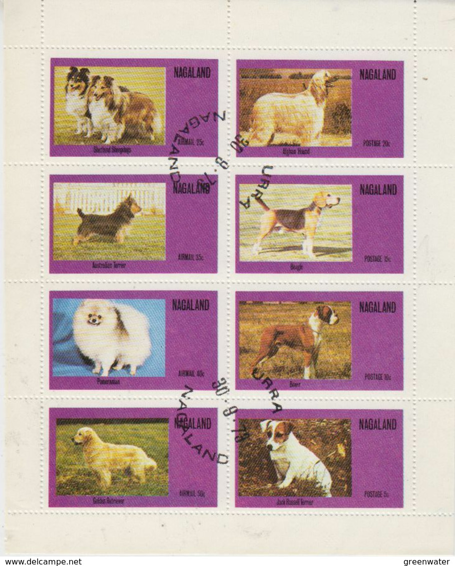 Nagaland 1973 Dogss 8v In Sheetlet Used (49719F) - Cinderellas