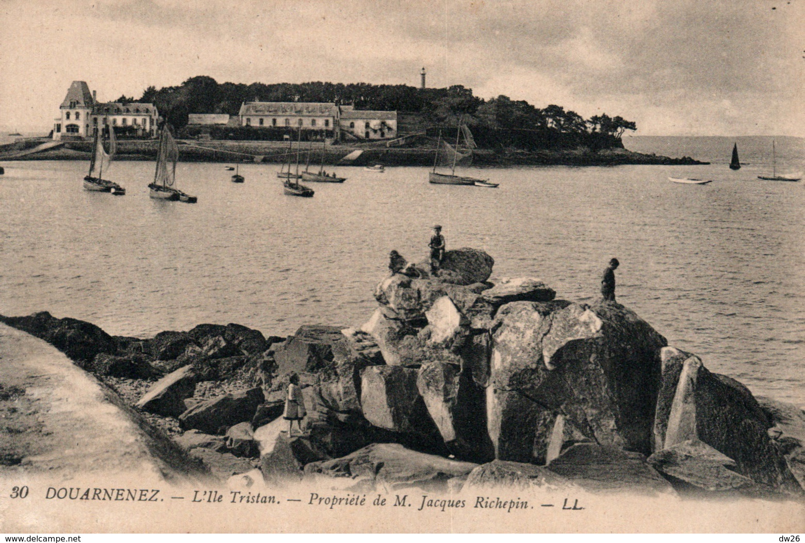 Douarnenez - L'Ile Tristan - Propriété De M. Jacques Richepin - Carte LL N° 30 Non Circulée - Douarnenez
