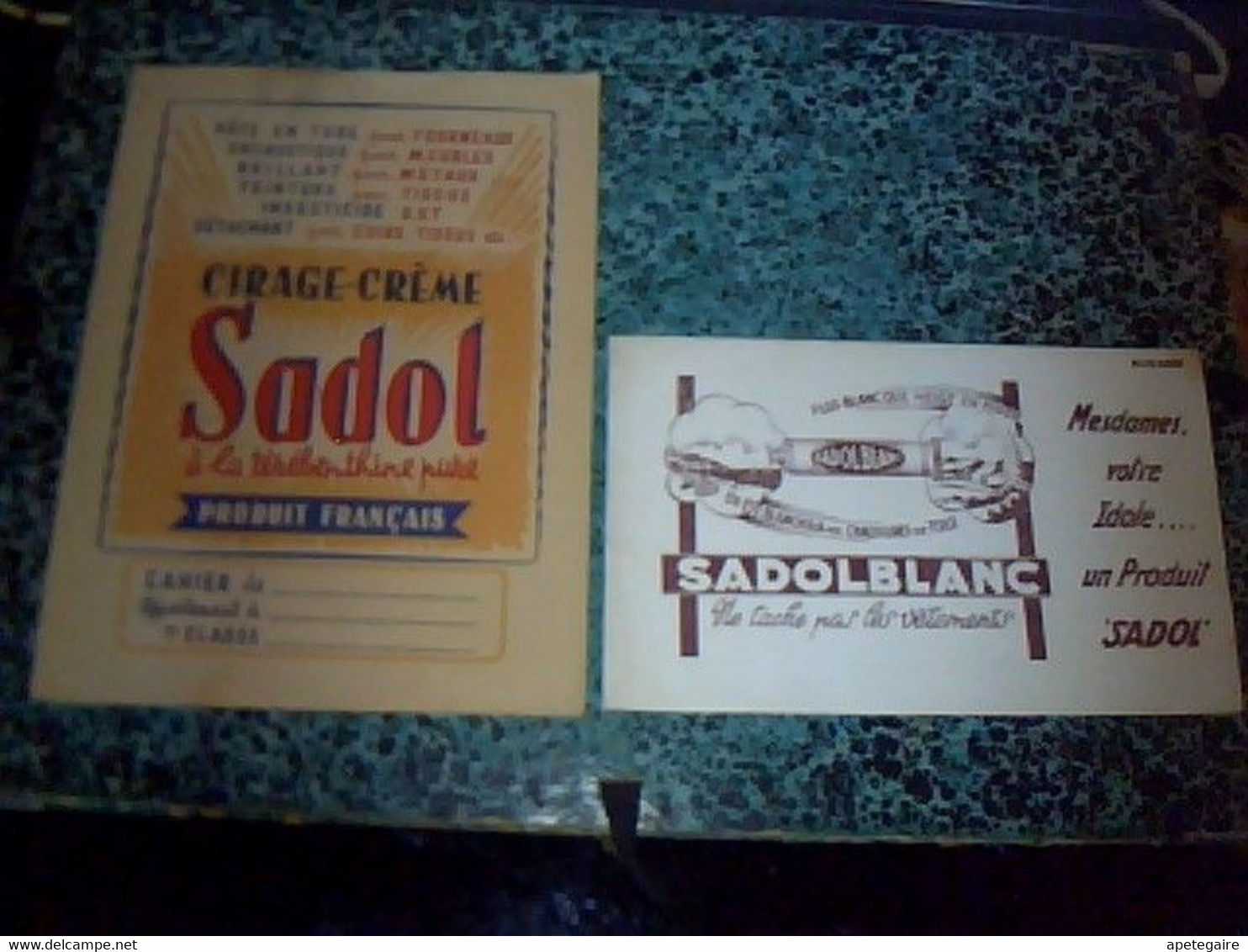 Vieux Papier Produit Sadol  Protège Cahier Cirage - Créme  Sadol à La Térébenthine & Buvard Sadolblanc Cirage - S