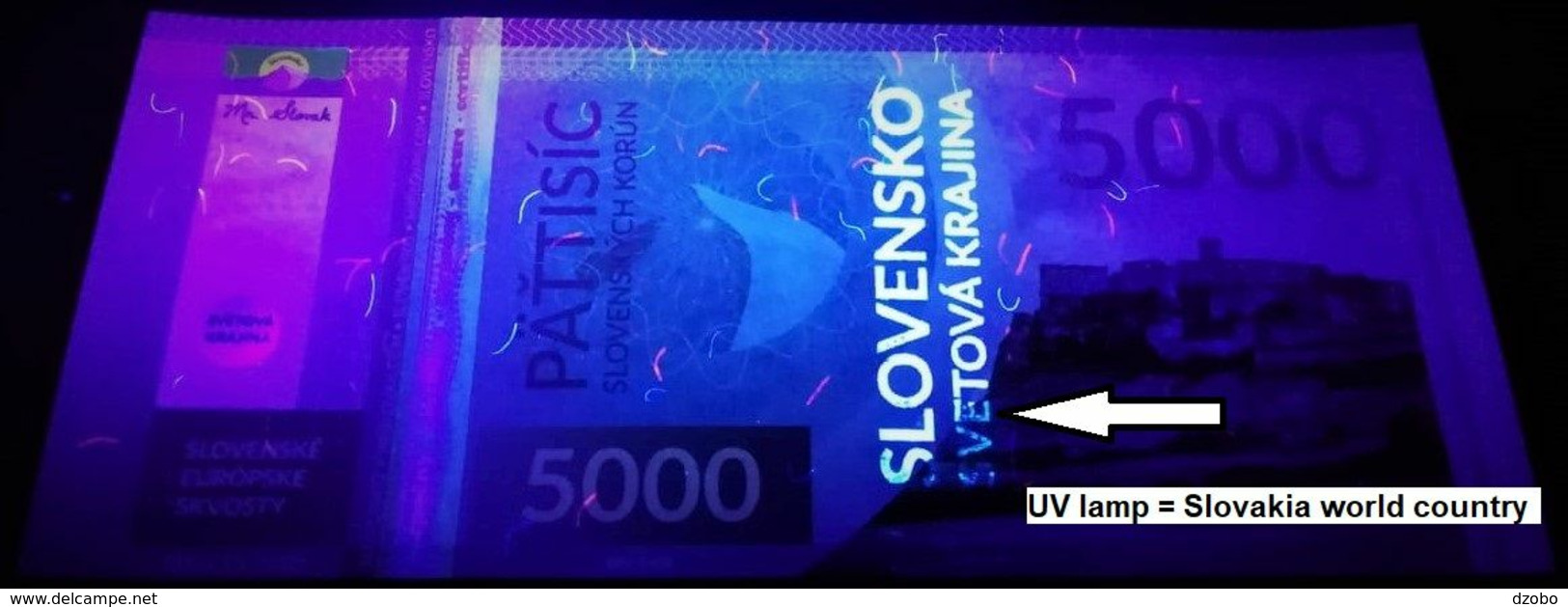 04. SLOVAKIA-FANTASY Banknote Slovak European Gems SPISSKY HRAD (UNESCO) 5000 Sk No 1 From 10 UNC 200 Pcs 01/2020 - Fiktive & Specimen