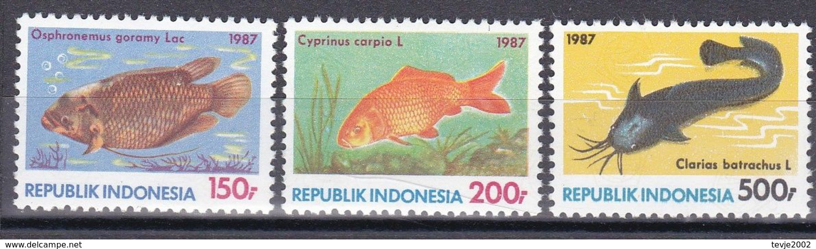 Indonesien 1987 - Mi.Nr. 1242 - 1244 - Postfrisch MNH - Tiere Animals Fische Fishes - Fishes