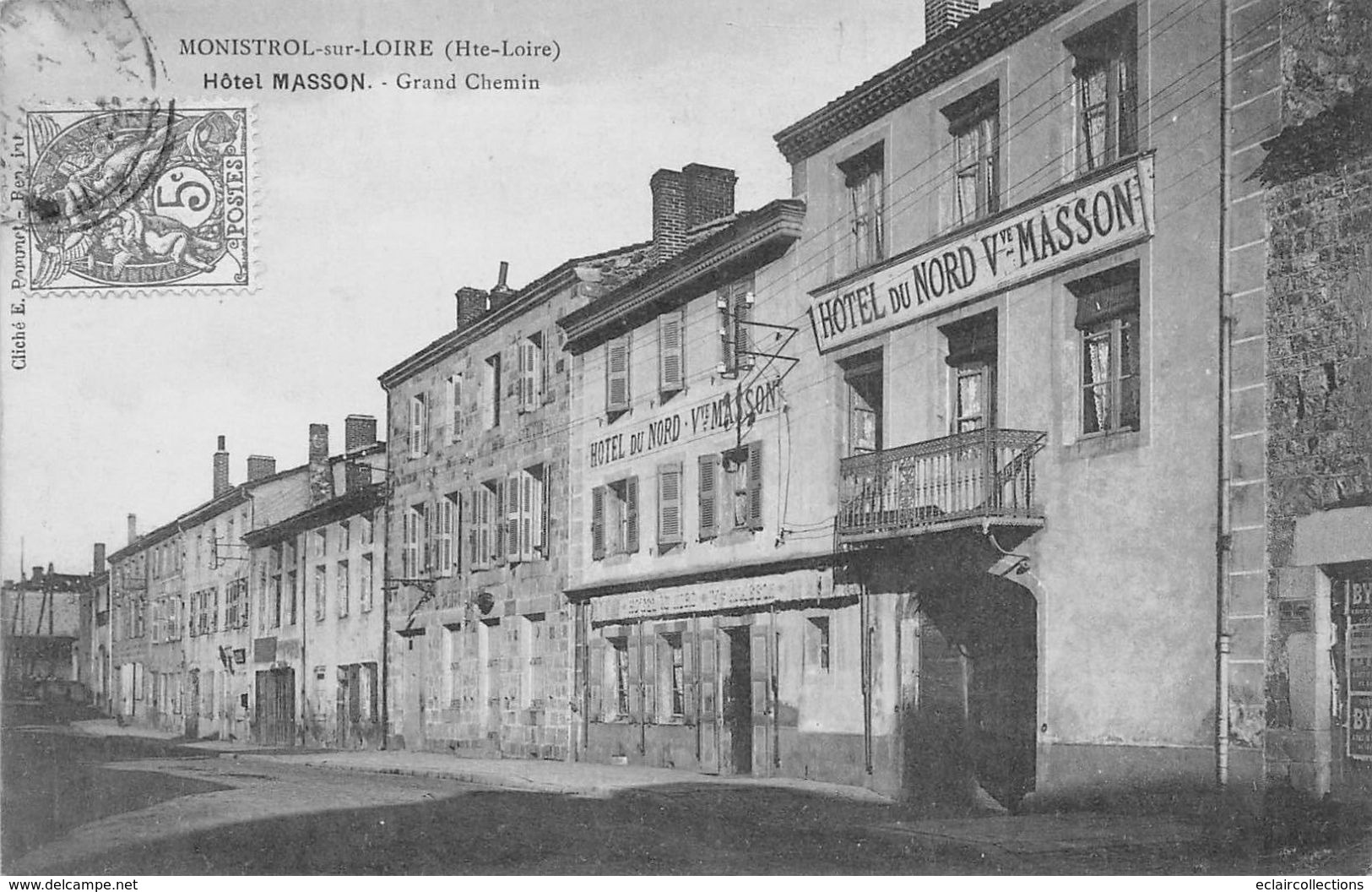 Monistrol Sur Loire       43         Hôtel Masson.  Grand Chemin     (voir Scan) - Monistrol Sur Loire