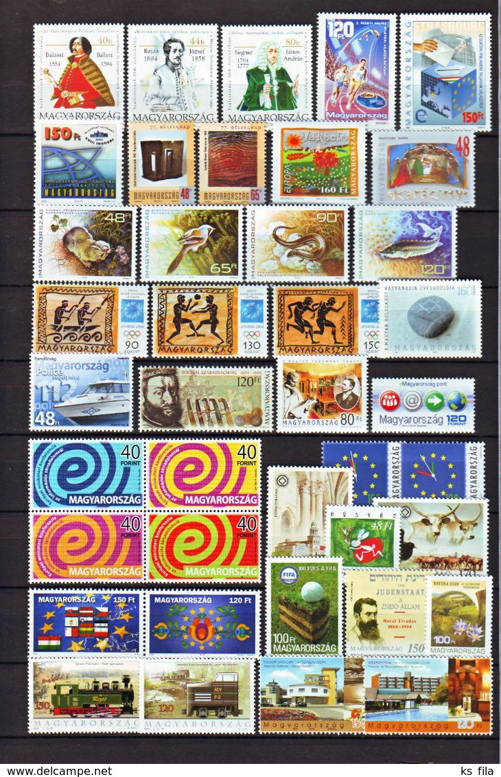 HUNGARY 2004 Full Year 50 Stamps +  S/s - MNH - Ganze Jahrgänge