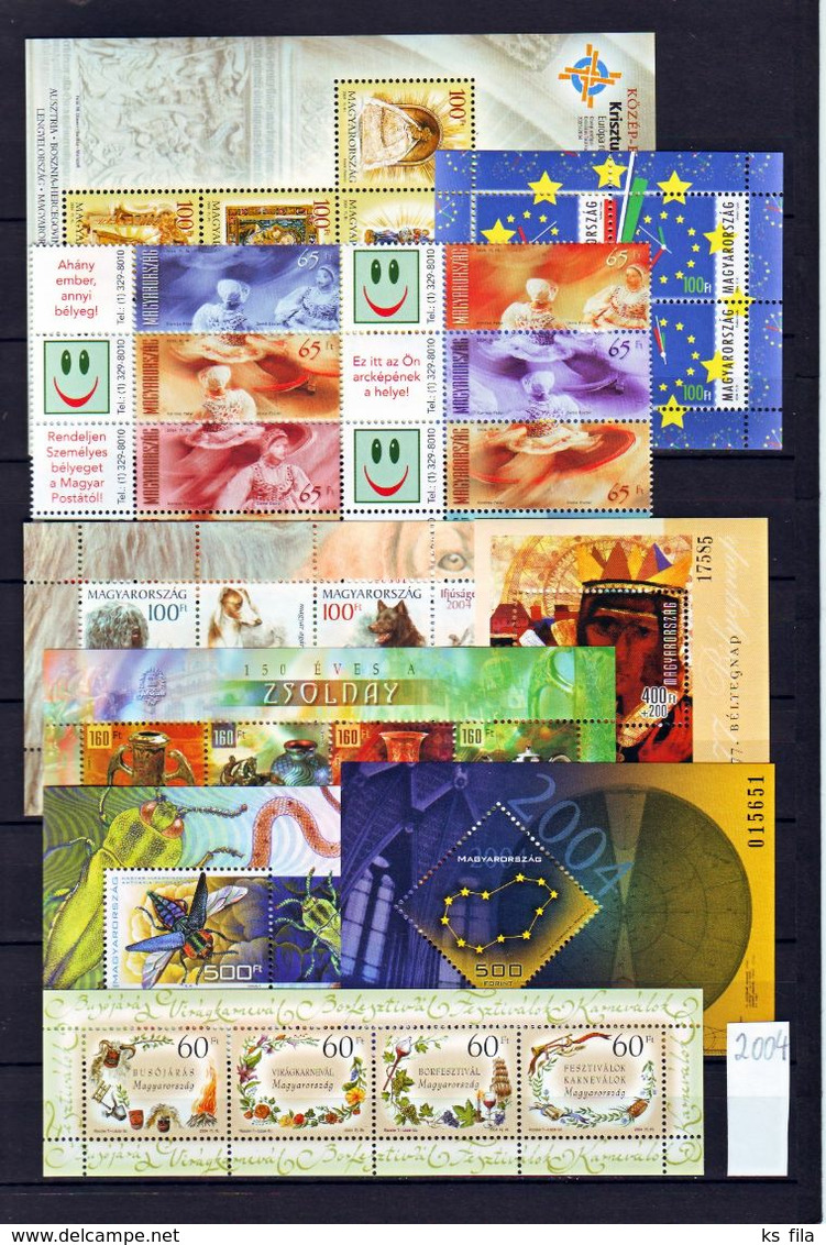 HUNGARY 2004 Full Year 50 Stamps +  S/s - MNH - Volledig Jaar