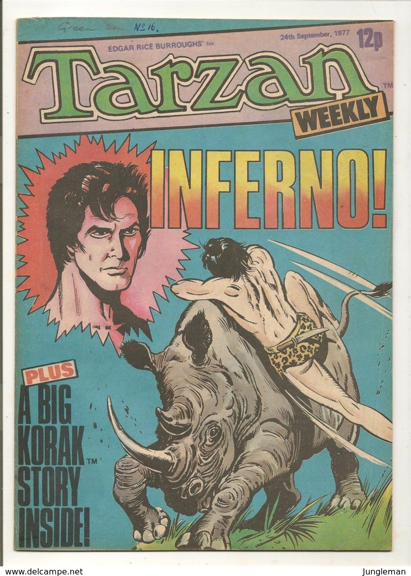 Tarzan Weekly # 16 - Published Byblos Productions Ltd. - In English - September 1977 - BE - Autres Éditeurs