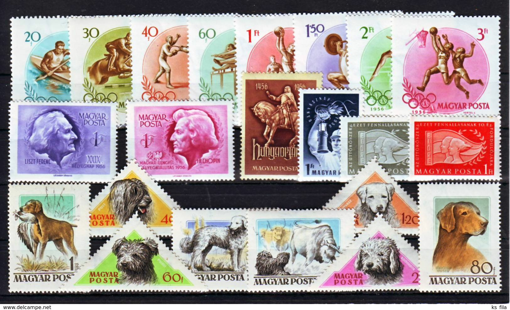 HUNGARY 1956 Full Year 22 Stamps  MNH - Ganze Jahrgänge