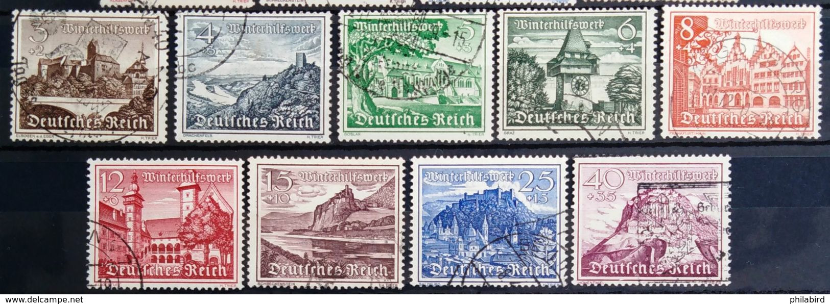 ALLEMAGNE EMPIRE                       N° 654/662                OBLITERE - Used Stamps